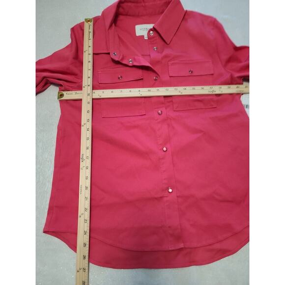 Liverpool Longline Shacket in Pink Watermelon Lagenlook Office Stitch Fix Sz LG - Picture 10 of 10